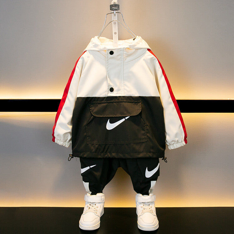 Children's Hook Clothes Handsome Sports Shell Jacket Two-piece Middle Children's Suit