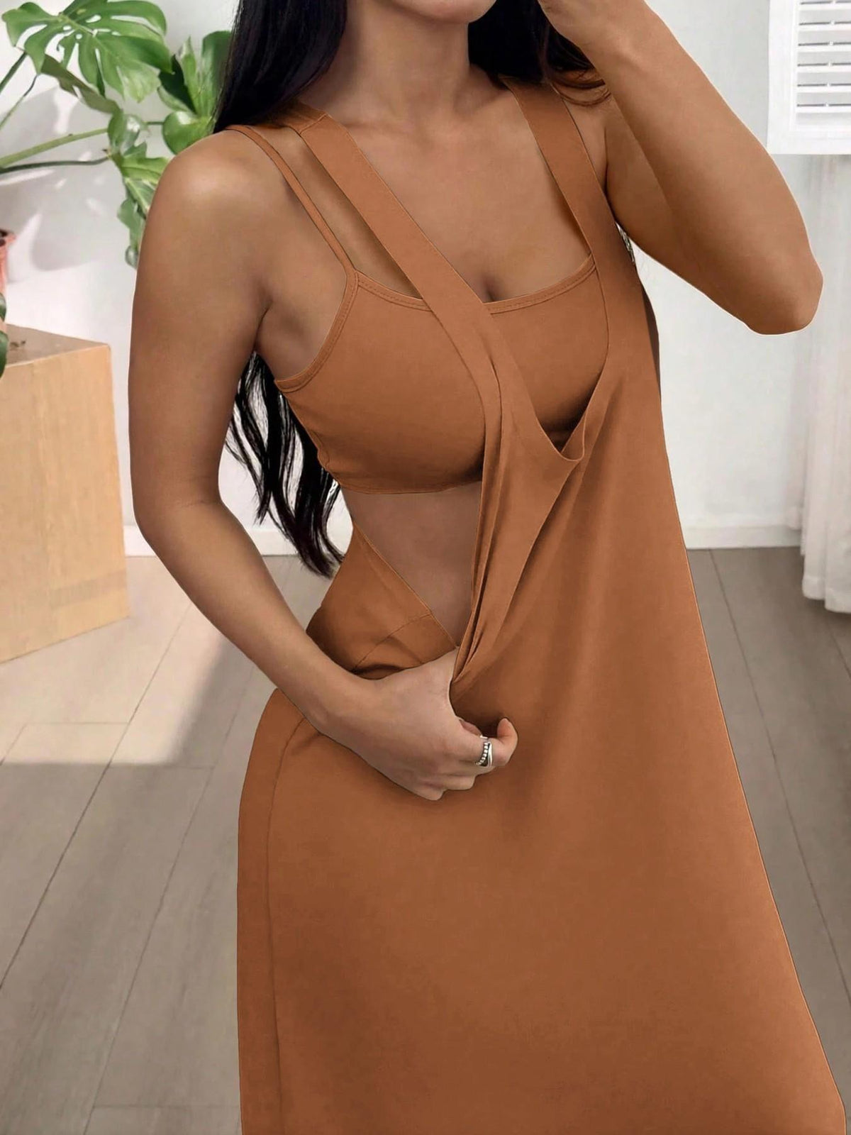 Summer Temperament Unique Two-piece Set Solid Color Niche Fashion Casual Suit