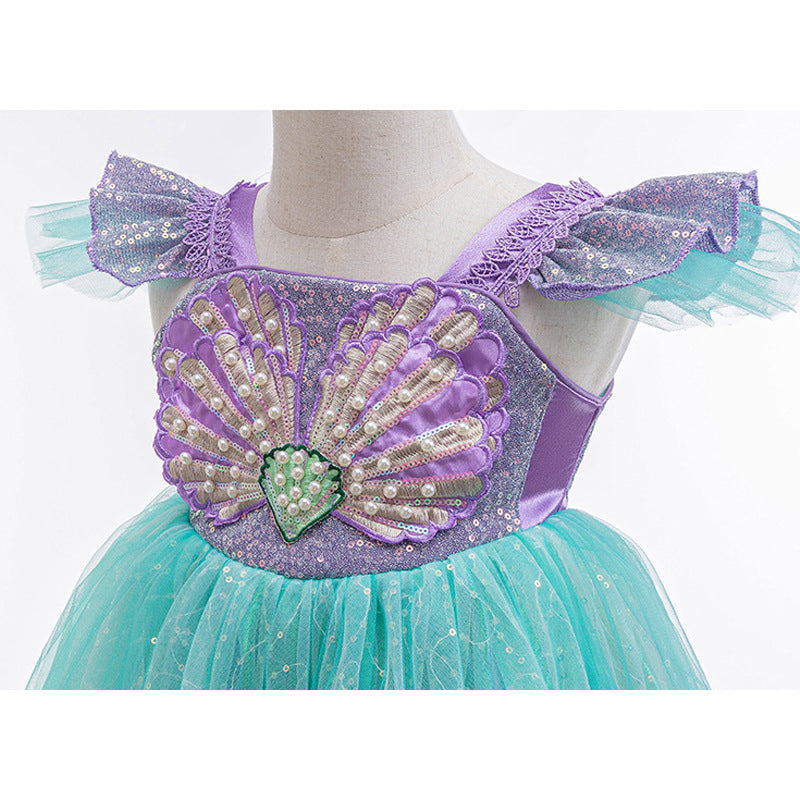 Children's Mermaid Alice Princess Mesh Bubble Skirt Children's Dress