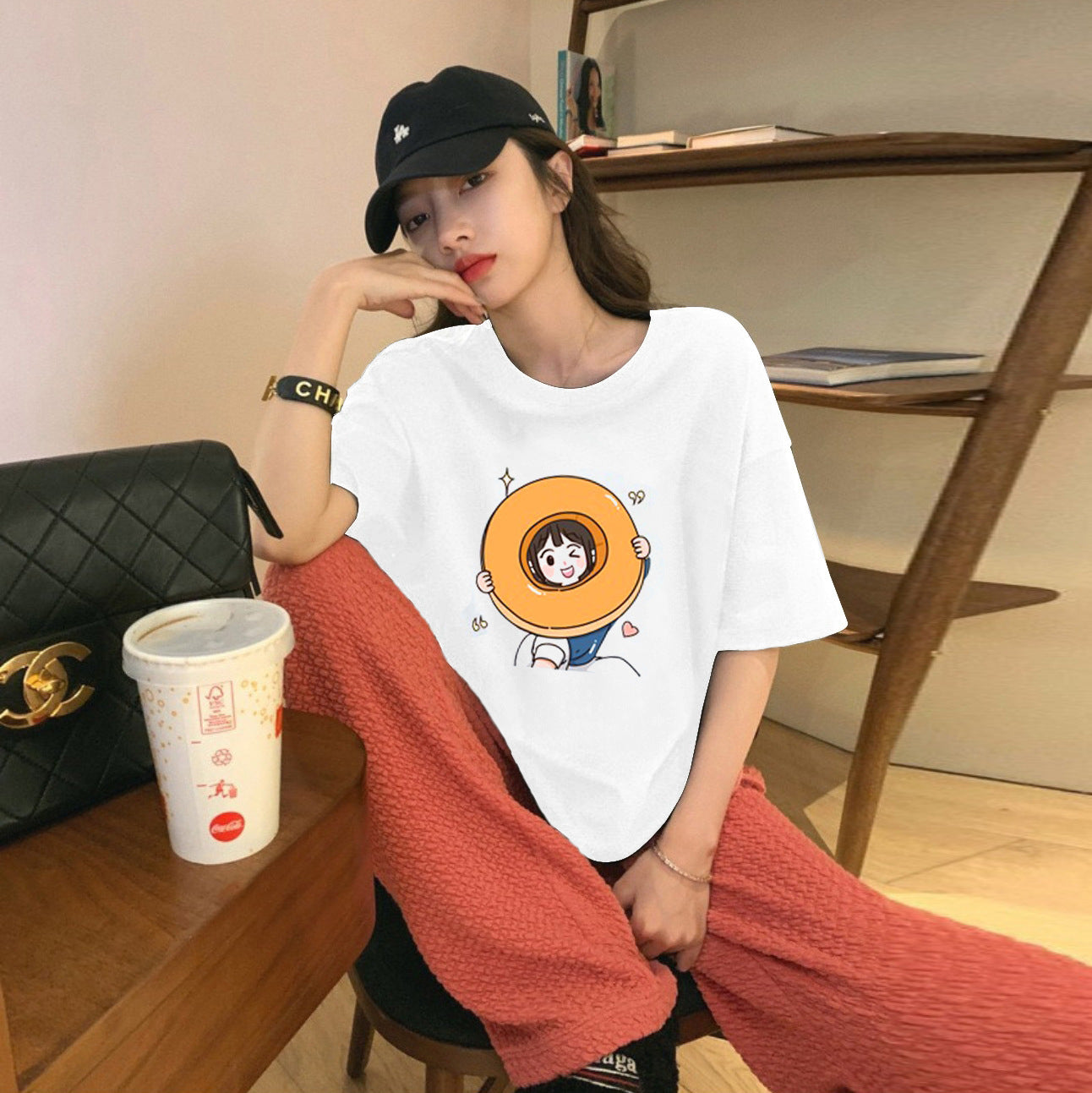Fried Street Summer Clothes Family Three Or Four Cartoon Short Parent-child Outfit