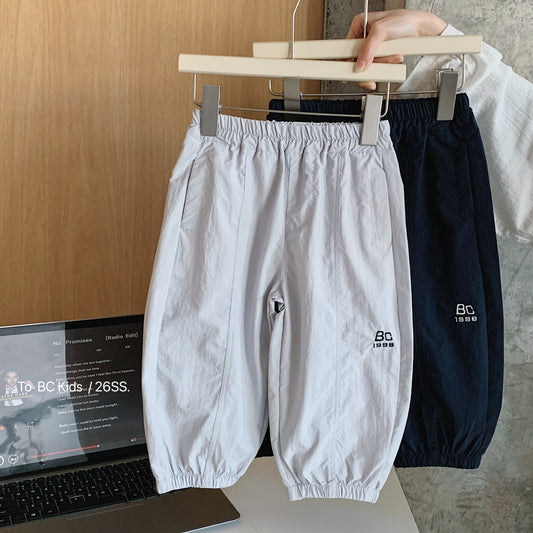 Children's Boy Summer Loose Casual Ankle Banded Handsome Trousers Children's Pants