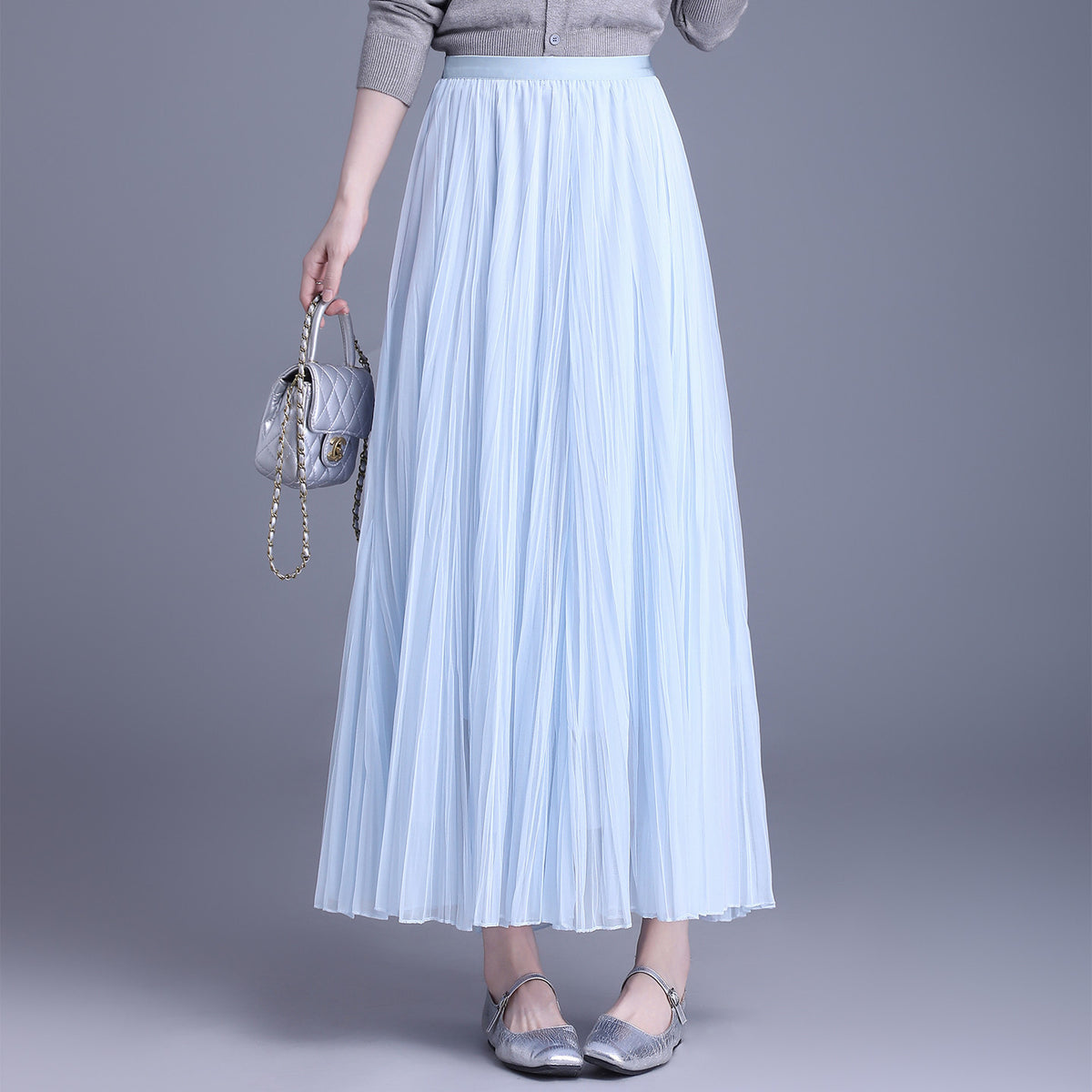 Draping Slim Fit A- Line Dress Long Skirts