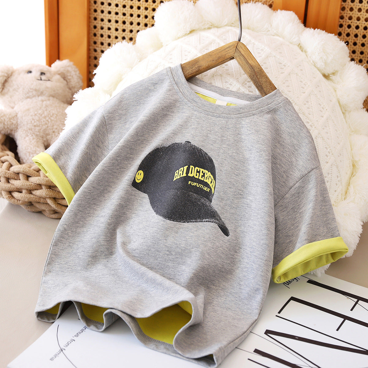 Children's Summer Clothing Short-sleeved Top Middle Big Children's T-shirt