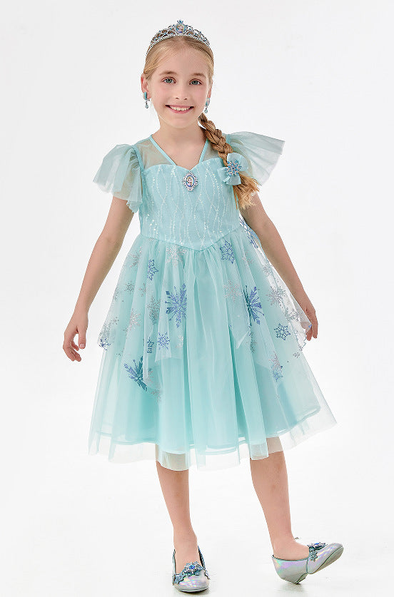 Princess Elsa Summer For Queen Aisha Festival Children's Dress