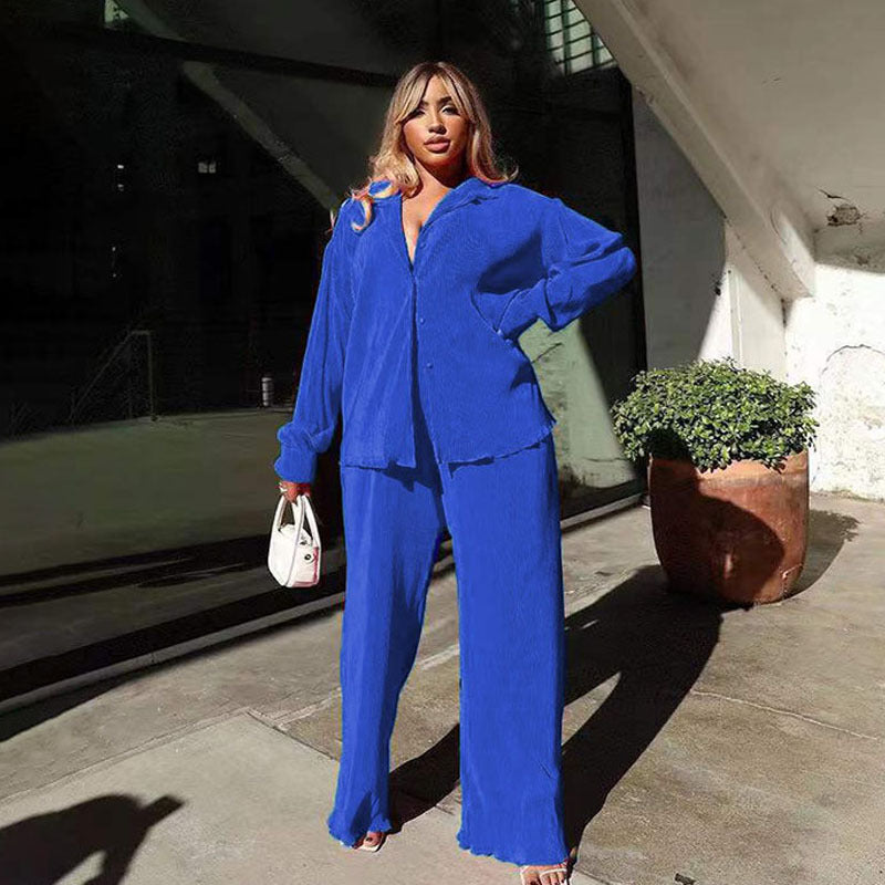 Glamorous Women's Sexy Pleated Loose Multicolor Fashion Casual Suit