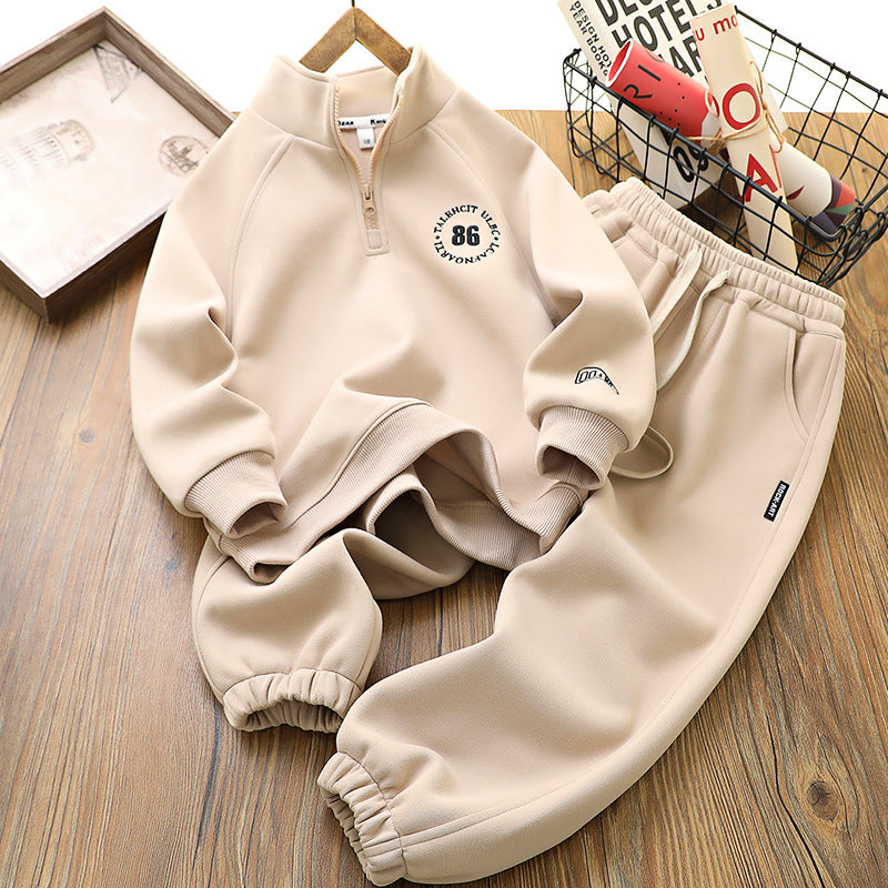 Children's Boys Spring Clothes Sports Two-piece Medium Big Handsome Children's Suit