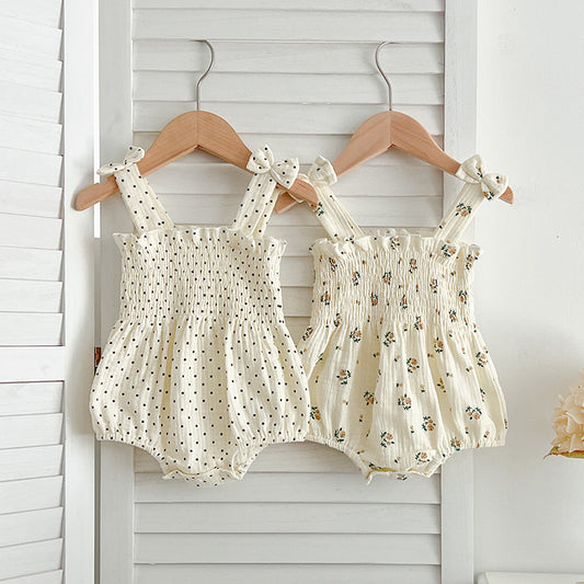 Babies Summer Clothing Fashionable Floral Sweet Princess Romper Going Out Jumpsuit, Climbing Suit