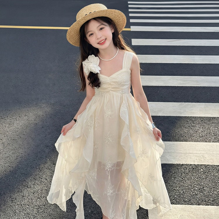 Children's Summer Thorn Suspender Holiday Fairy Princess Skirt Long Children's Dress