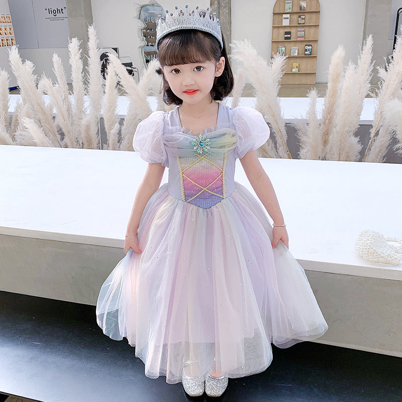 Children's Princess Clothing My Little Pony Western Style Rainbow Wings Thin Children's Dress