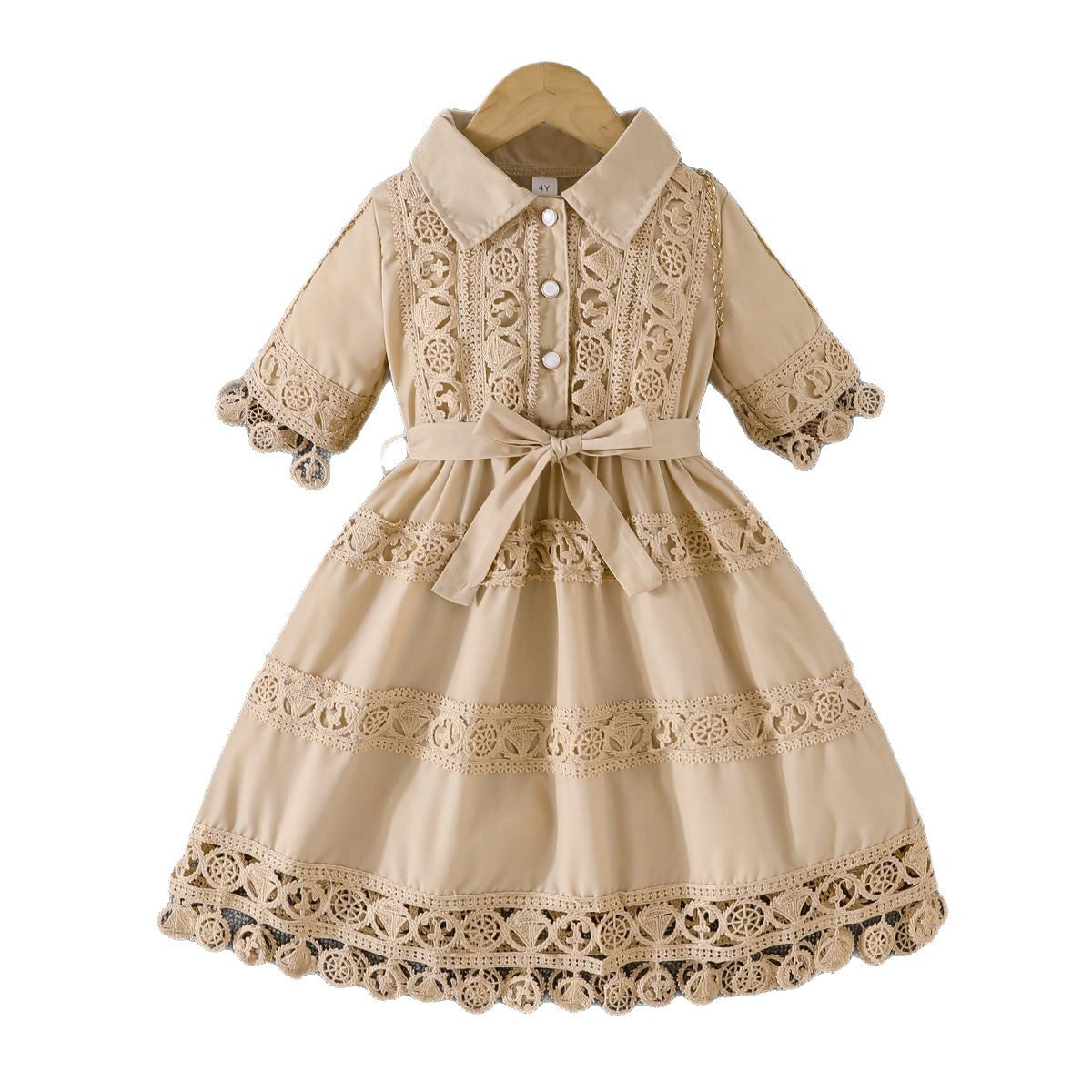 Autumn Lace Sleeve Skirt Fashion Princess Children's Dress