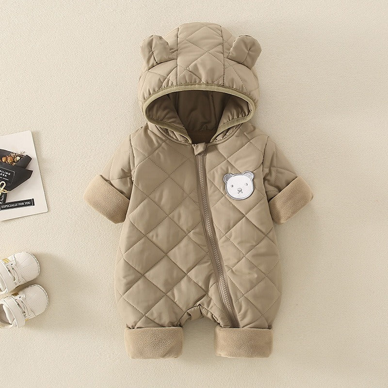Going Out Jumpsuits Thickened Hooded Cotton Jacket Coat Clothes Romper Jumpsuit, Climbing Suit