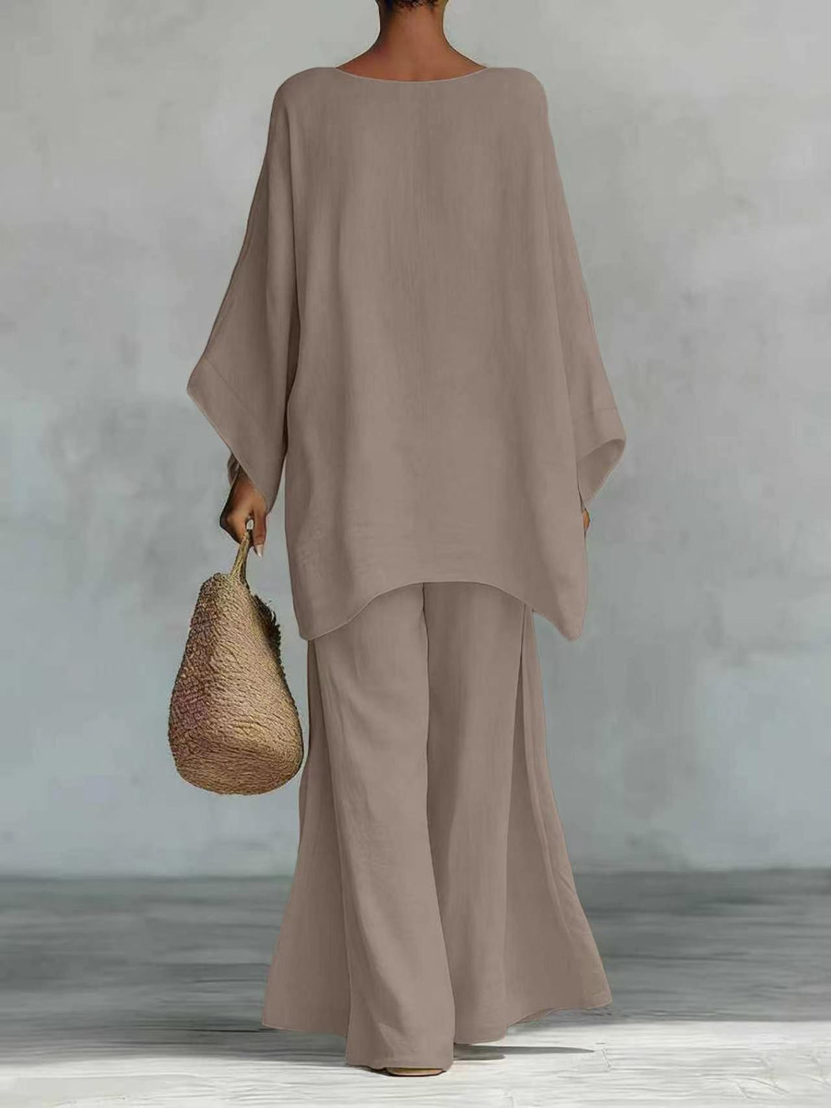 Women's Simple Loose Old Money Style Linen Blended Fashion Casual Suit