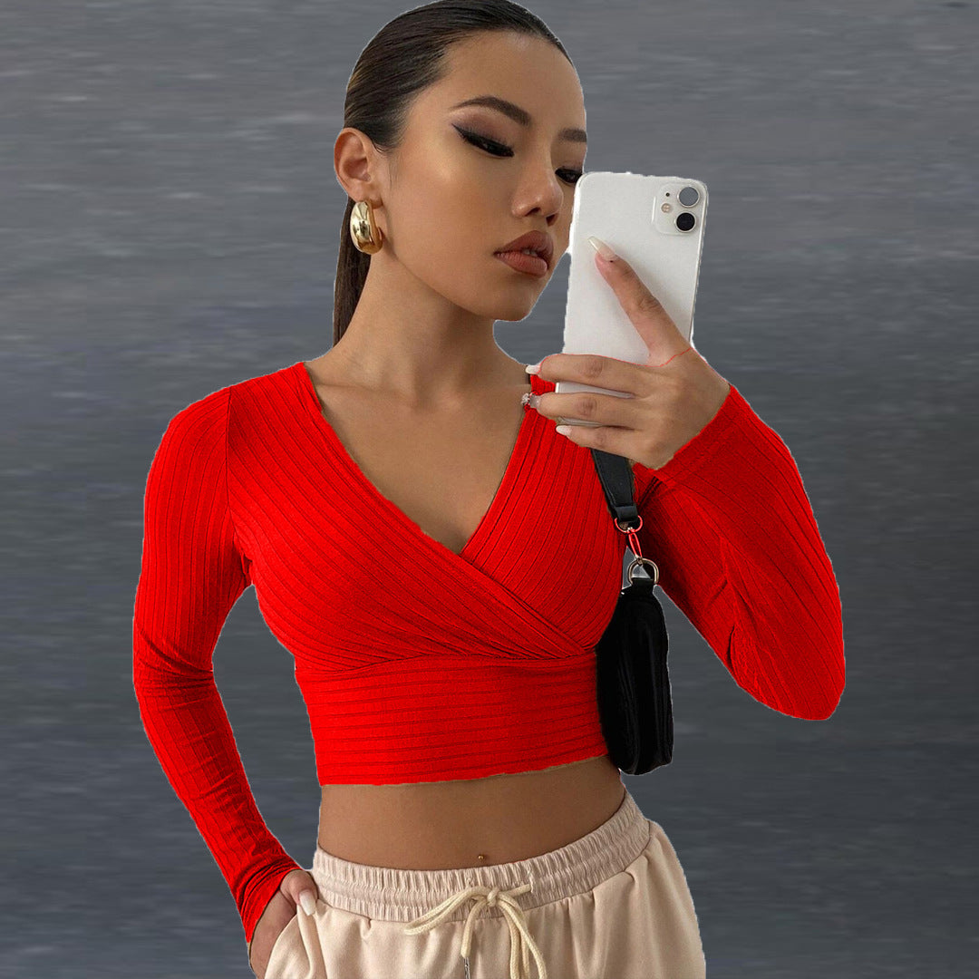 Women's Color Sexy Commute Upper Clothes Long Women's T-shirt