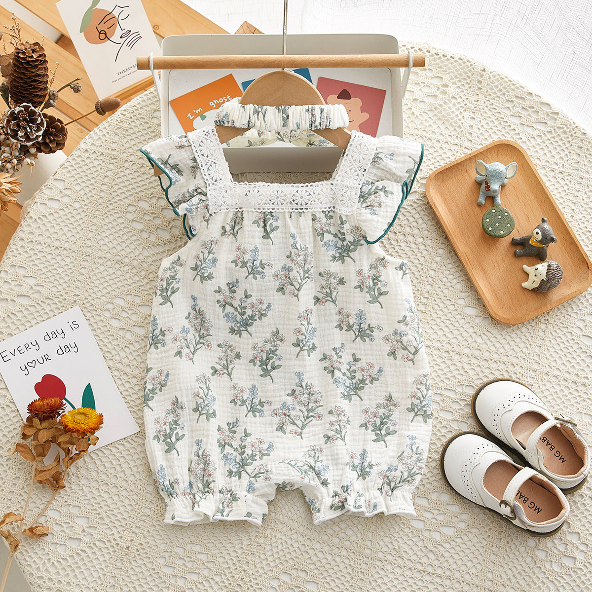 Jumpsuit Summer Clothes Small Floral Suspender Born Thin Jumpsuit, Climbing Suit