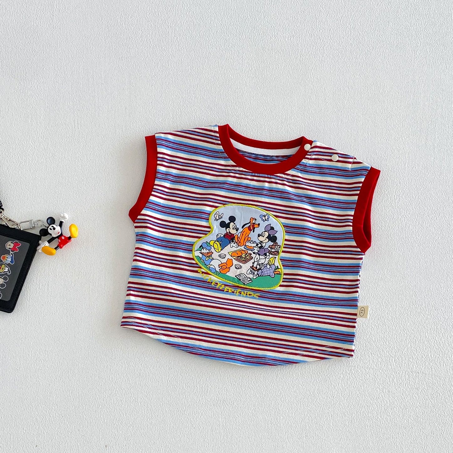 Children's Fashion Striped Vest Summer Top Korean Style Patchwork Children's T-shirt