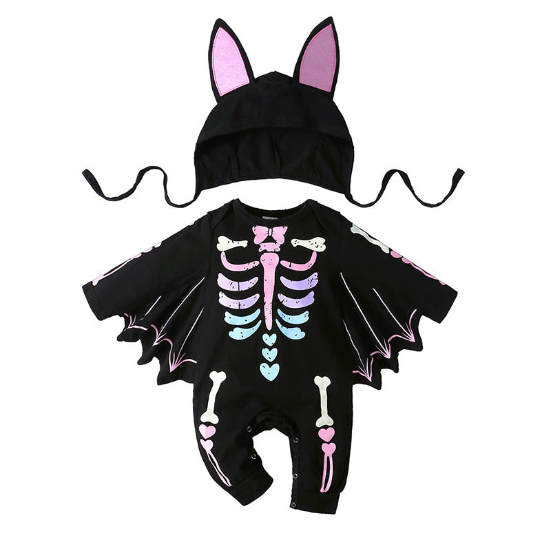 Halloween Clothes For Babies Spoof Skull Jumpsuit Jumpsuit, Climbing Suit