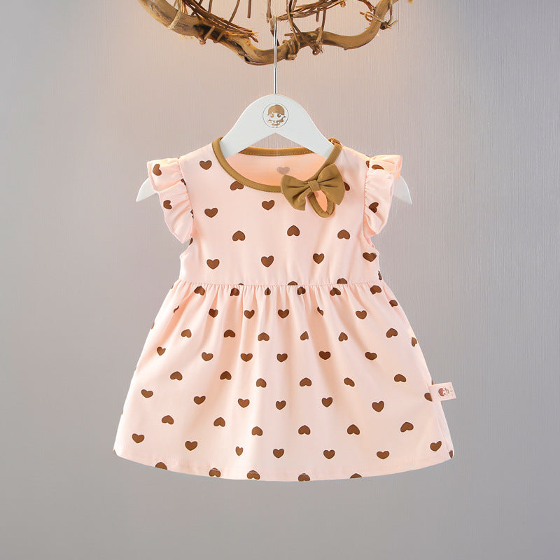 Summer Trendy Thin Skirt Flying Sleeve Children's Dress