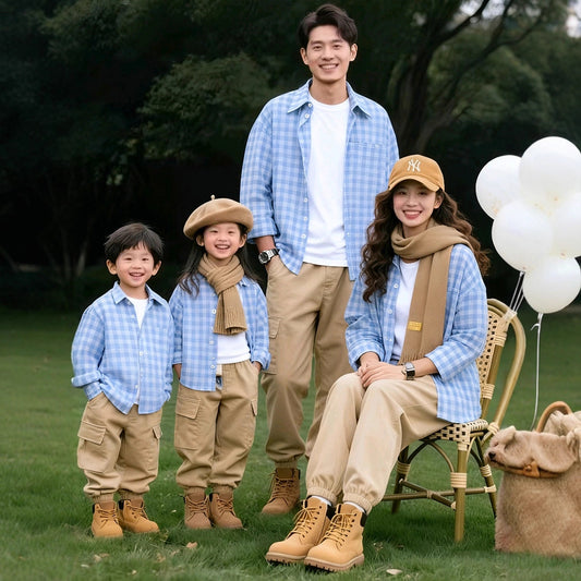 Children's Shirt Style Retro Top Loose Lazy Parent-child Outfit