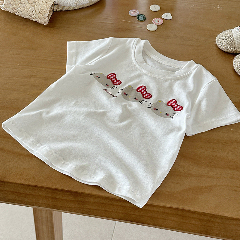 Children's Xie Summer Versatile Real Wear Clothing Cartoon Ice Children's T-shirt