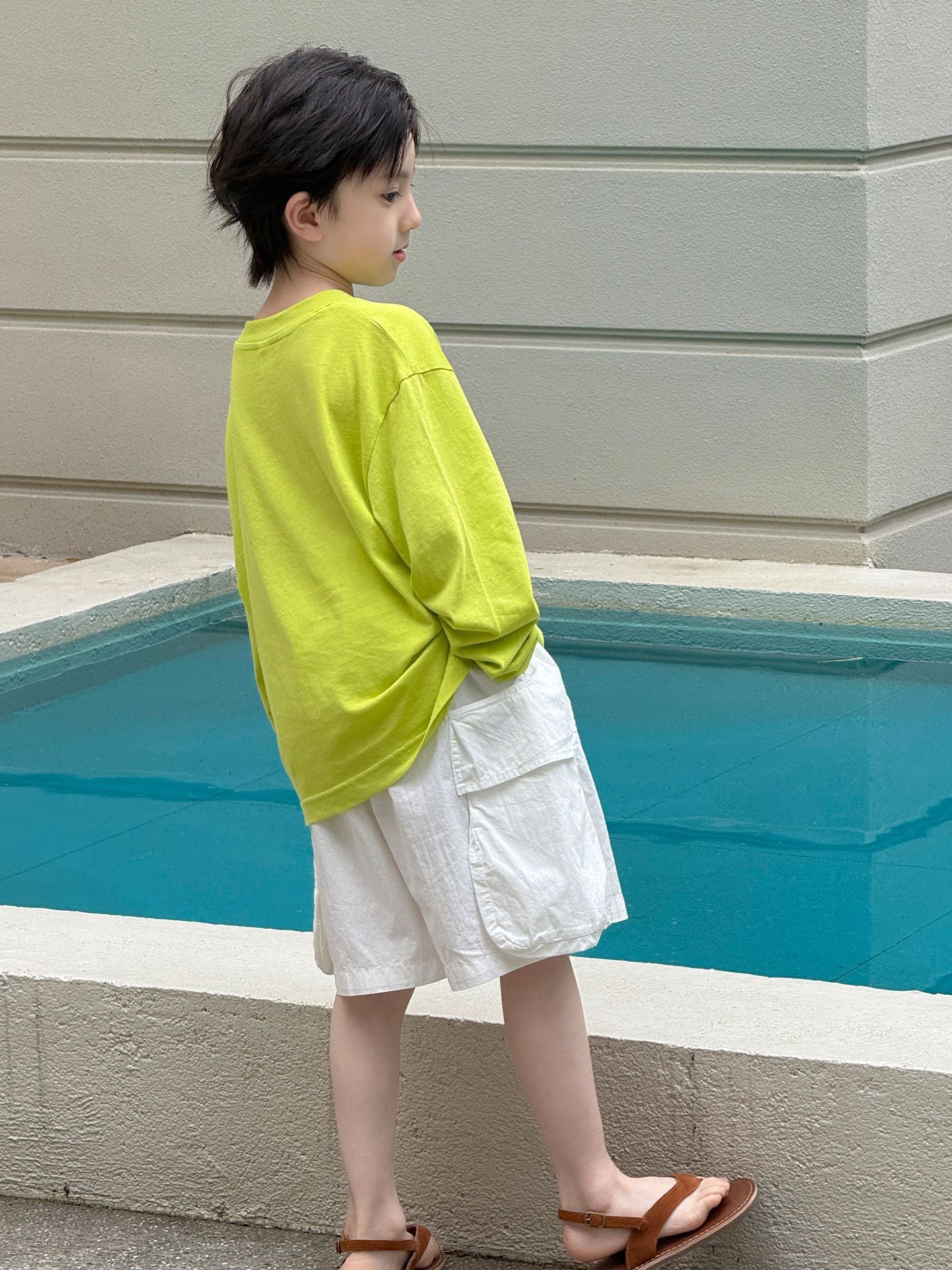 Children's Sleeve Summer Dress Boys Fashion Color Contrast Letter Print Pullover Children's T-shirt