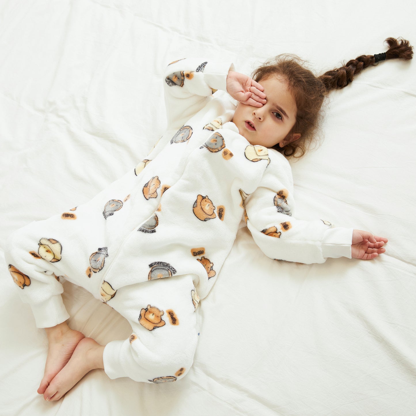Children's One-piece Pajamas Flannel Cartoon Christmas Clothing Sleeping Jumpsuit, Climbing Suit