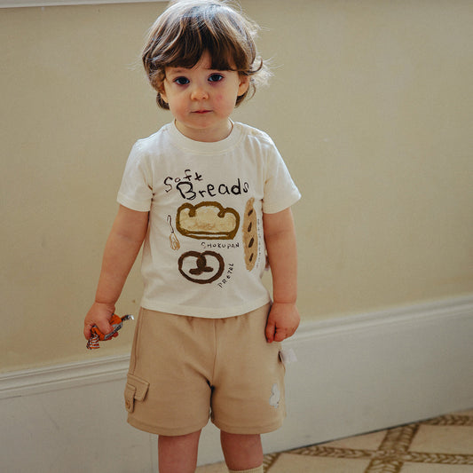 Children's Cotton Printed Summer Short Sleeve Top Nordic Style Boys Children's T-shirt
