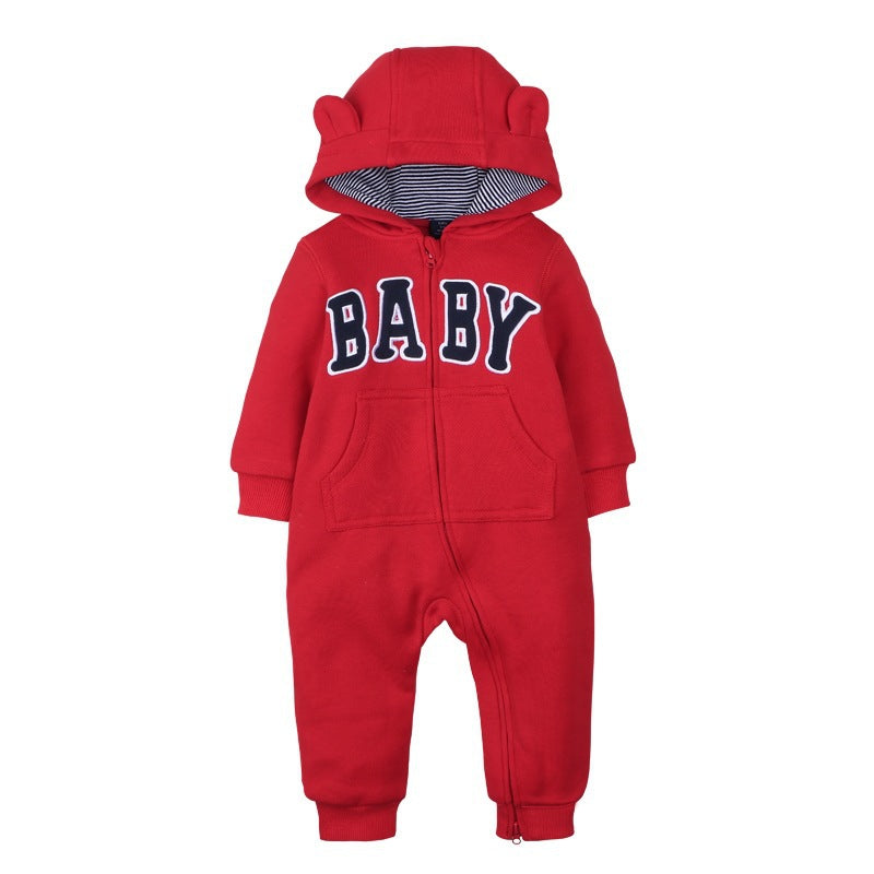 Children's Clothing Zipper Hooded Long-sleeved Jumpsuit Double Jumpsuit, Climbing Suit