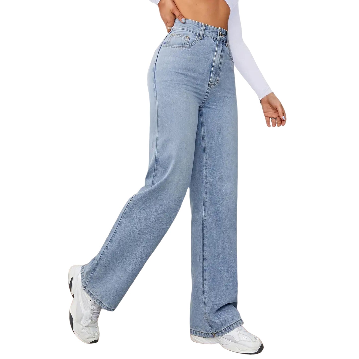 Trendy Classic Women's Stretch Loose Straight Jeans