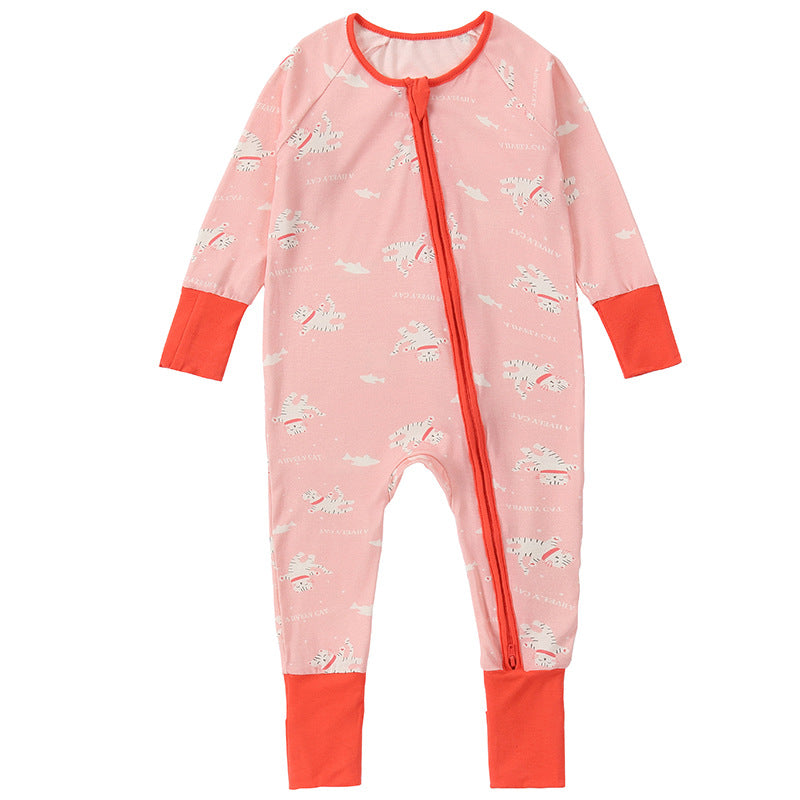 Bamboo Fiber Long-sleeved Jumpsuit Born Bag Clutch Jumpsuit, Climbing Suit