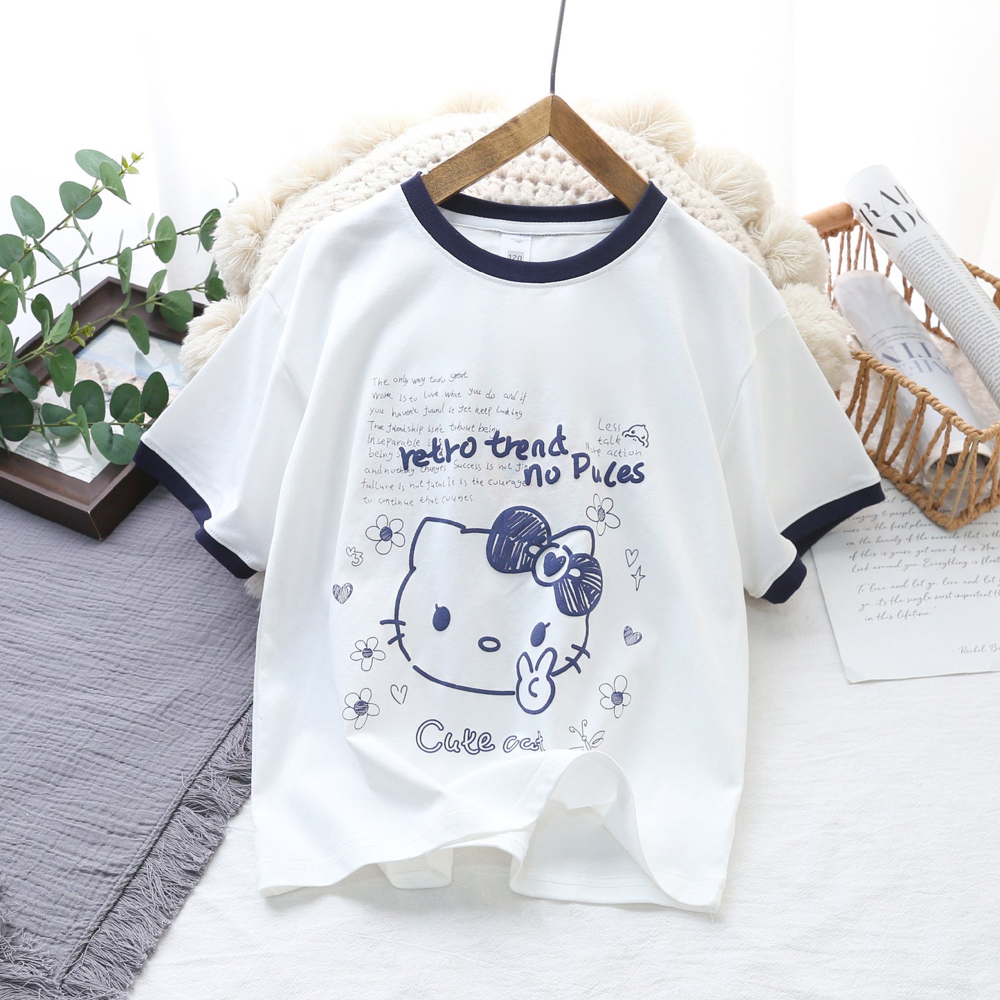 Children's Yellow Duck Summer Clothing Short Sleeve Cartoon Half Casual Bottoming Children's T-shirt