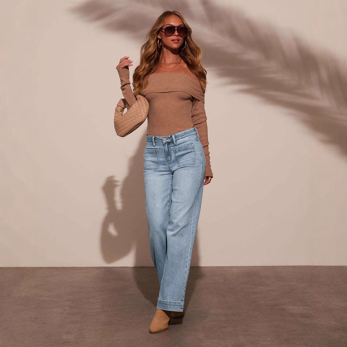 Women's High Waist Spring Slimming Wide Leg Retro Pants
