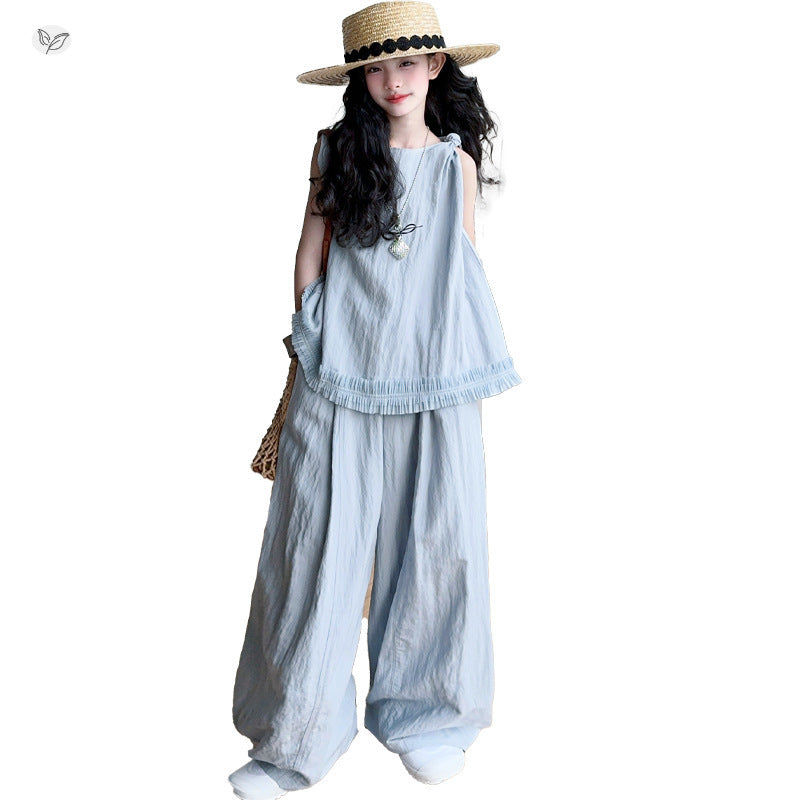 Children's Summer Thin Camisole Pants Two-piece Set Big Children's Suit