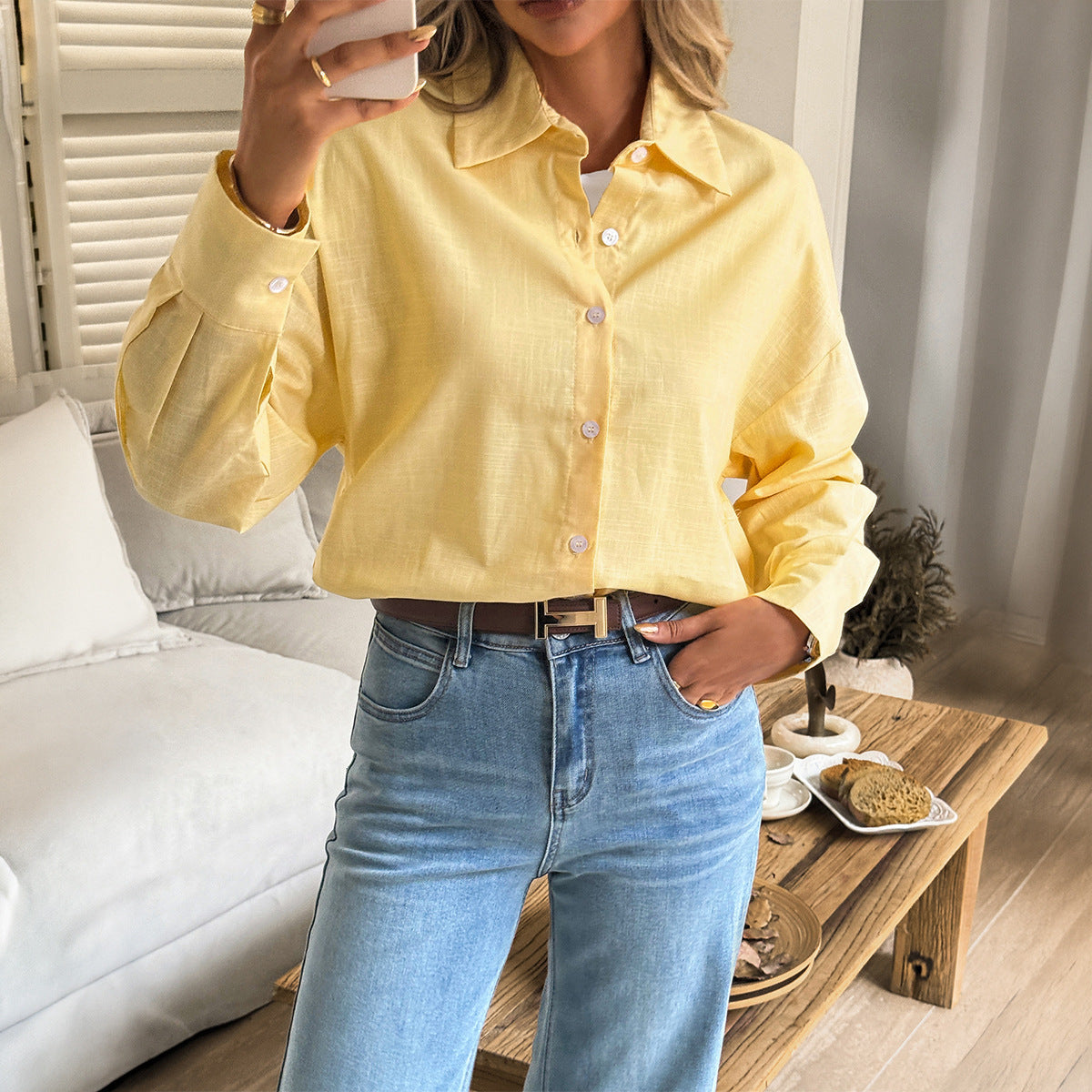 Women's Casual Vacation Solid Color Long Sleeve Small Clothing