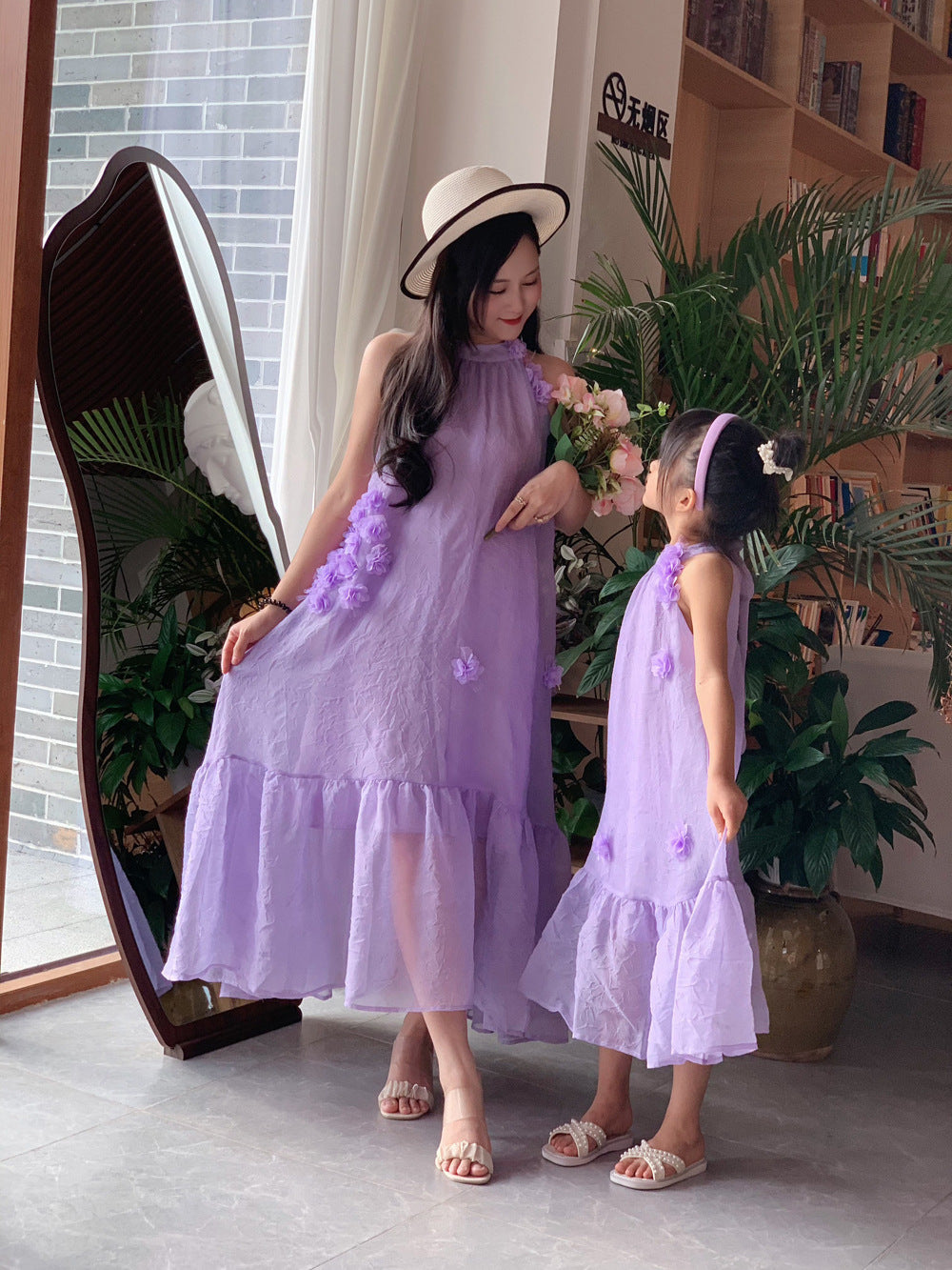 Summer Wear Dress Matching French Atmosphere Gentle Long Parent-child Outfit