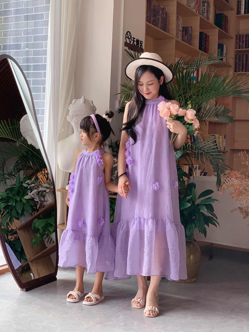 Summer Wear Dress Matching French Atmosphere Gentle Long Parent-child Outfit