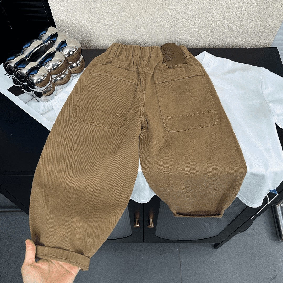 Children's Boys Korean Style Autumn Clothes Western Easy To Match Trousers Children's Pants