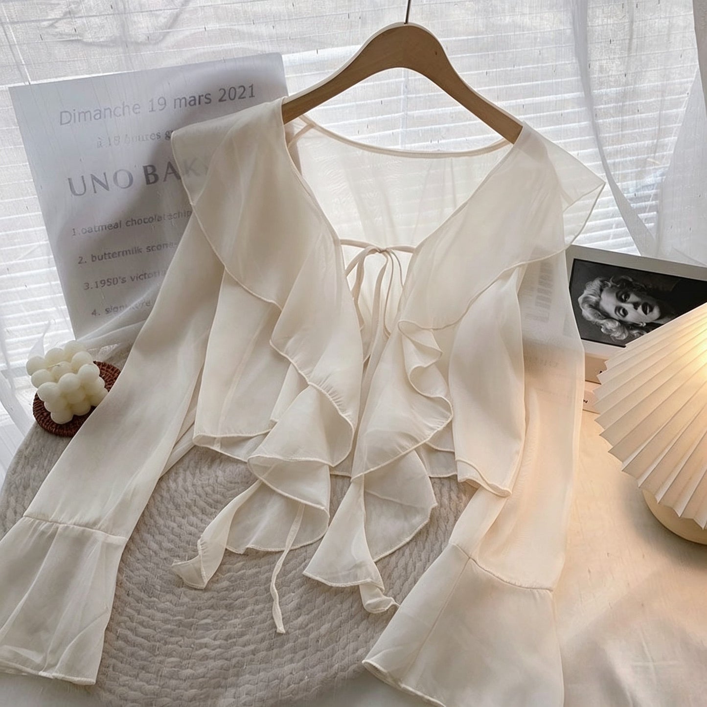 Women's Super Fairy Sun Protection Summer Lightweight Breathable Sling Dress Lace Shirt, Chiffon Shirt