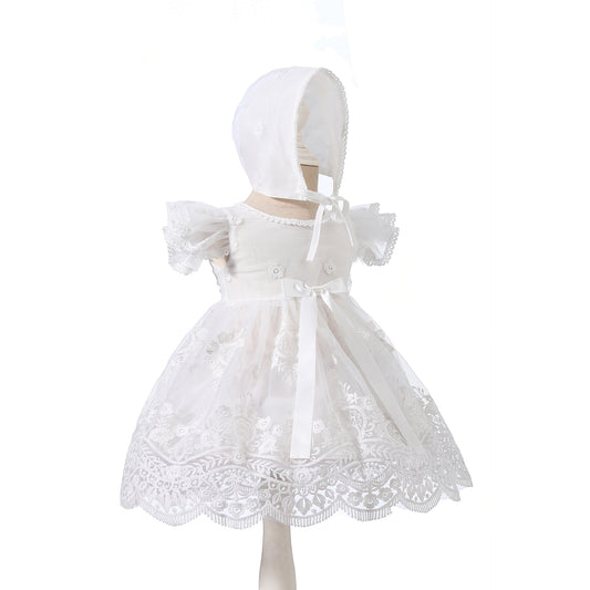 Summer Lightweight Beige Lace Princess Wedding Children's Dress