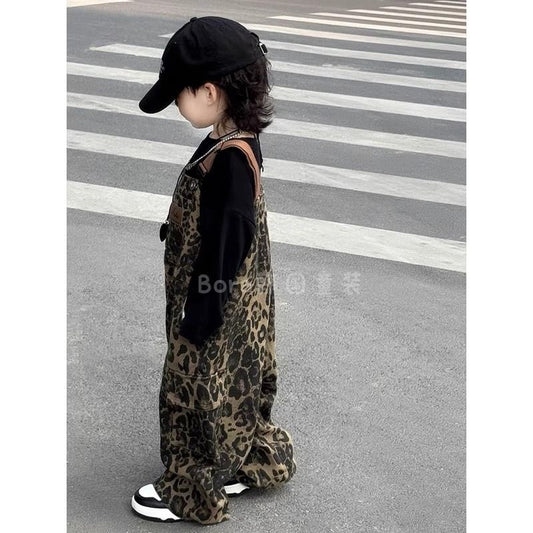 Children's Boys Autumn Clothing Western Style Suspender Children's Pants