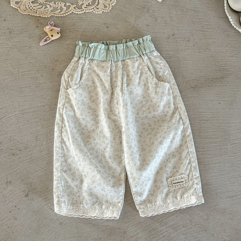 Summer Clothing Small Floral Anti Mosquito Ankle Children's Pants