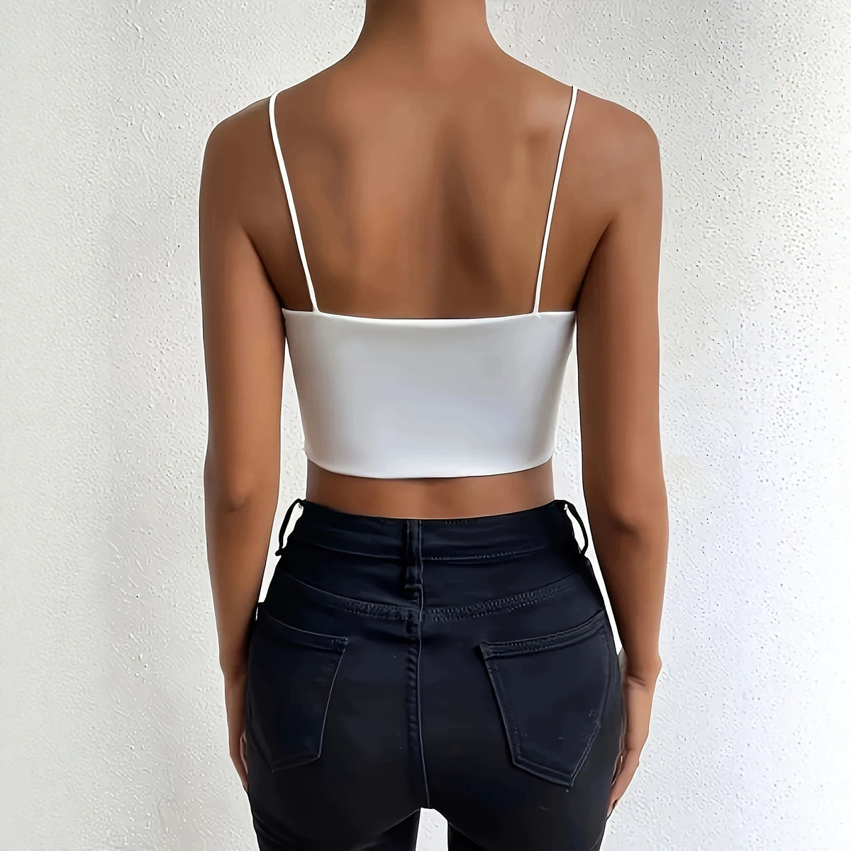 Women's Summer Camisole With Narrow Straps Solid Small Vest/suspenders/tube Top