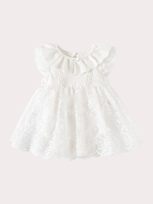 Summer Clothing Bloomer With Skirt Fashionable Sweet Mesh Lace Collar Jumpsuit, Climbing Suit