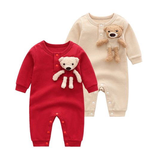 Jumpsuit Long-sleeved Bear Romper Pure Cotton Clothes Born Rompers Days Jumpsuit, Climbing Suit