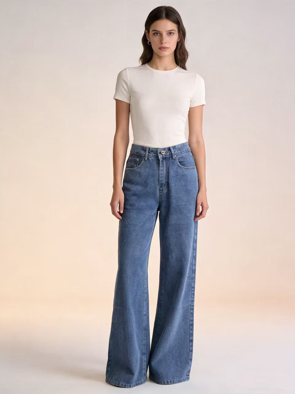 Women's Wide Leg Bow Overalls With Belt Loose-fitting Pants