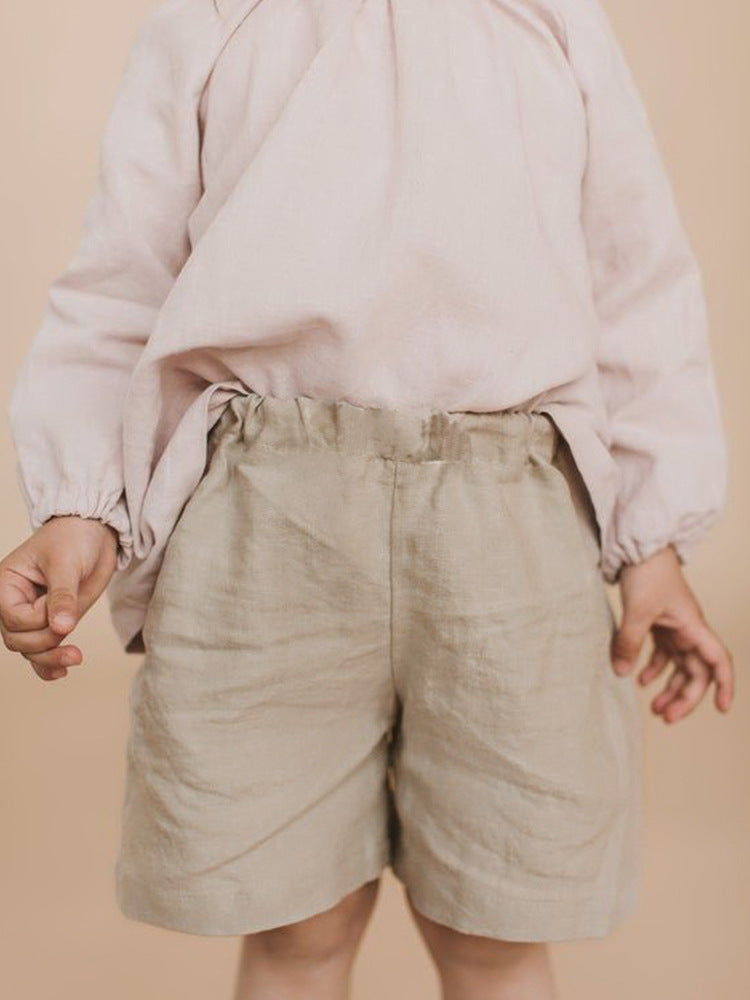 Quality Linen Shorts Summer Comfortable Clothes Elastic Waist Loose Children's Pants