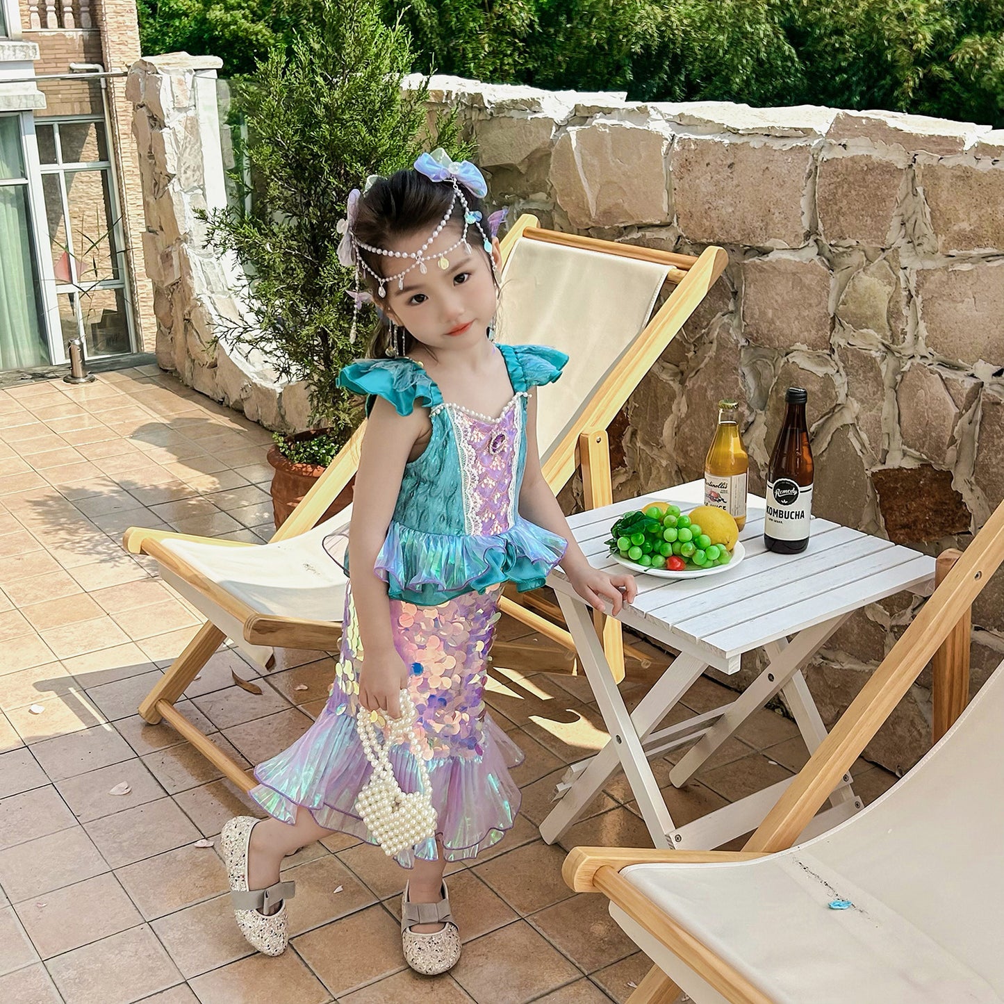 Children's Costume Sequined Fishtail Mermaid Princess Children's Dress