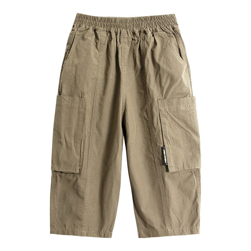 Children's Boys Summer Thin Lantern Ankle Length Cargo Korean Style Children's Pants