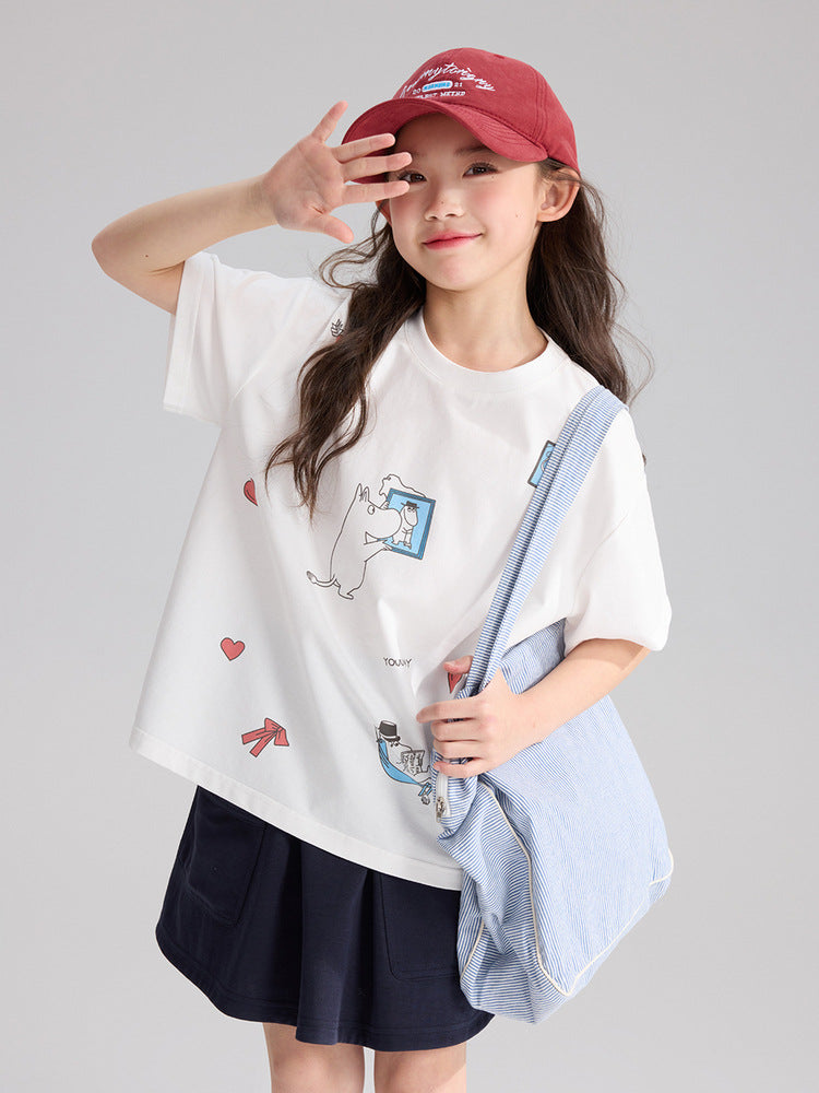 Children's Cartoon Printed Versatile Cool Summer Short-sleeved Children's T-shirt