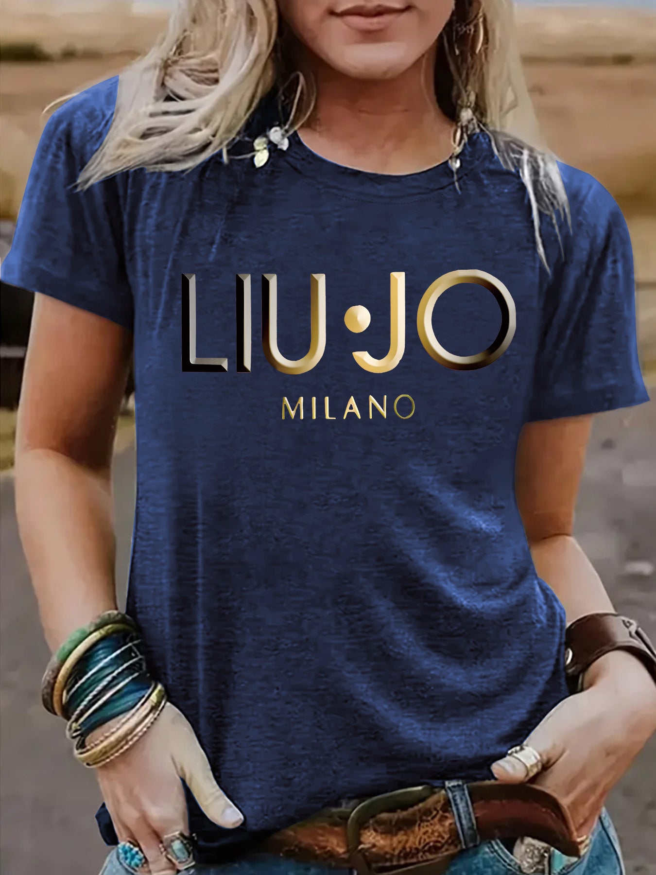 Women's Short-sleeved Slogan Fashion Loose Casual Round Women's T-shirt