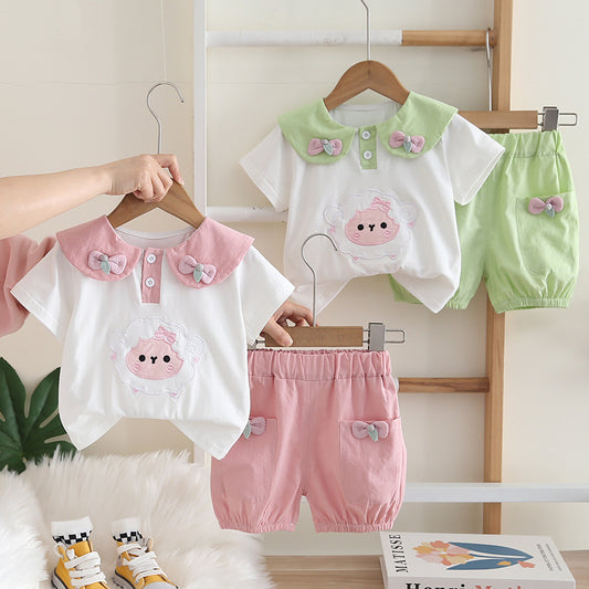 Short Sleeve Fashion Daily Wear Trendy Korean Style Children's Suit